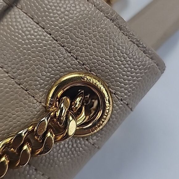 YSL Yves Saint Laurent Envelope Crossbody Bag Beige Tan - Picture 10 of 16